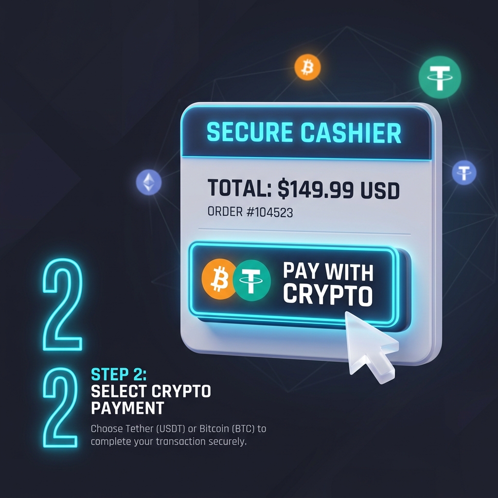 Step 2 Cashier Select Pay With Crypto