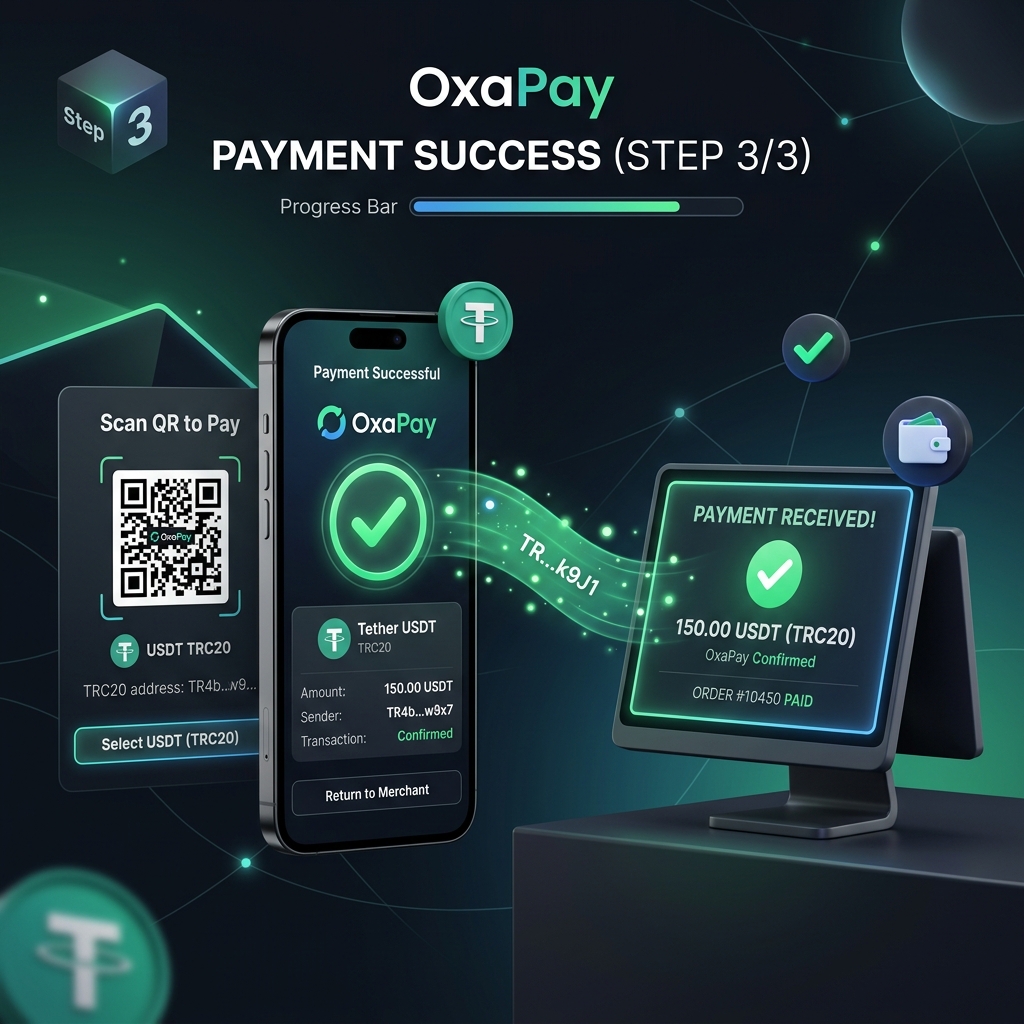 Step 3 OxaPay USDT TRC20 Transfer